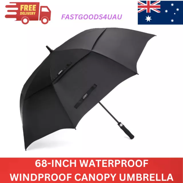 68-Inch Automatic Golf Umbrella Oversize Double Canopy Waterproof Windproof AU