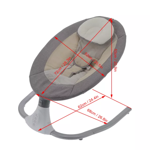 Babywippe Electric Babyschaukel mit Musik Bluetooth Babywiege Schaukelwippe DE 3