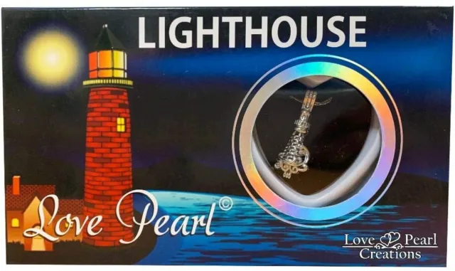 Lighthouse Love Wish Pearl Necklace Jewelry Kit with 16" Stainless Chain