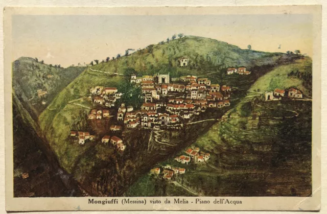 Cartolina Mongiuffi Piano dell’Acqua veduta panorama Messina paesaggistica T2