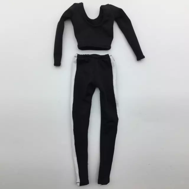 Set Di Pantaloni E  /6 Neri Per Action Figure Femminile Da 12 ''