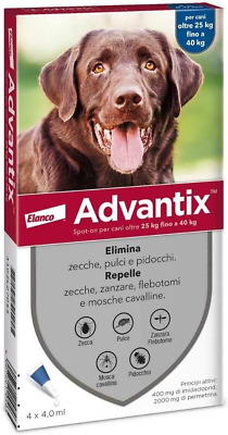 Advantix Spot-on per Cani da 25 a 40 Kg - 4 pipette 4,0 ml