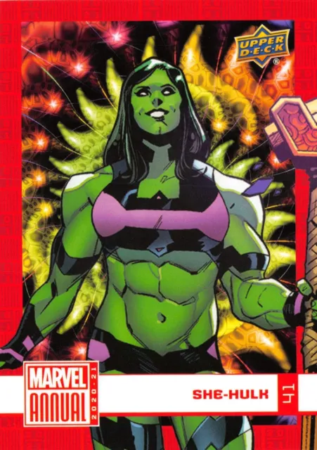 SHE-HULK / Marvel Annual 2020-21 FRACTAL PARALLEL BASE Trading Card #41