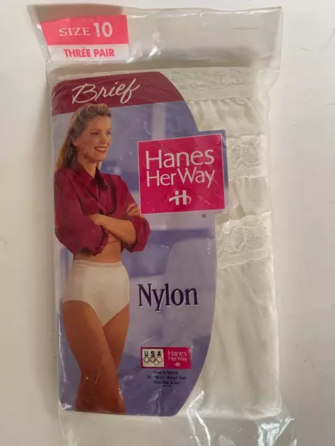 9 PAIR NEW Vintage 1999 Hanes Her Way Women's 100% White Cotton Briefs Size  10 £52.15 - PicClick UK