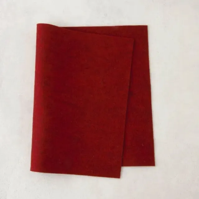 100% fieltro de lana fieltro de parche fieltro artesanal 20 x 30 cm x 1,2 mm cinta de fieltro fundido en rojo