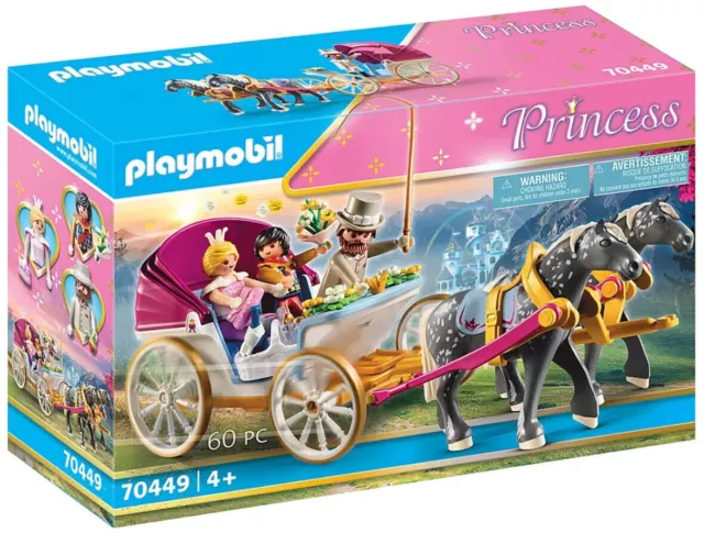 Playmobil Set 70449 Príncipe y princesa en carruaje tirado por caballos...
