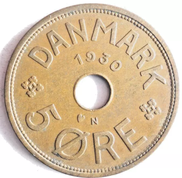 1930 Denmark 5 Ore - Excellent Collectible Coin Trash Trash X