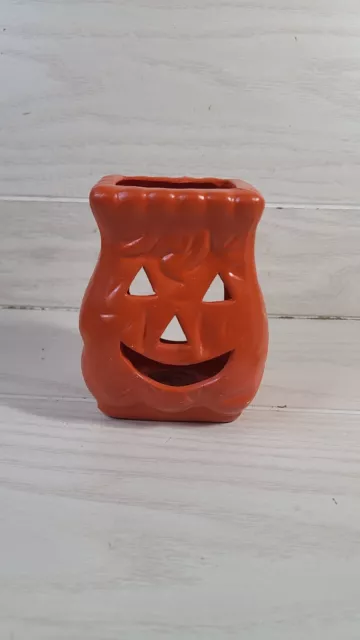 Halloween Ceramic Jack O Lantern Paper Bag Pumpkin Candle Holder Tea Light