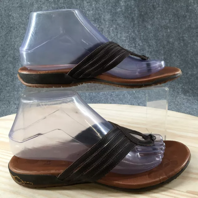Merrell Sandals Womens 8 Lidia Thongs Brown Leather Slip On Toe Post Casual