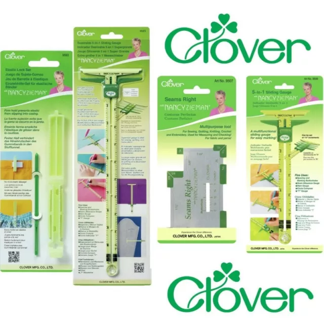 Clover Sliding Gauge, Seams Right & Elastic Lock Set