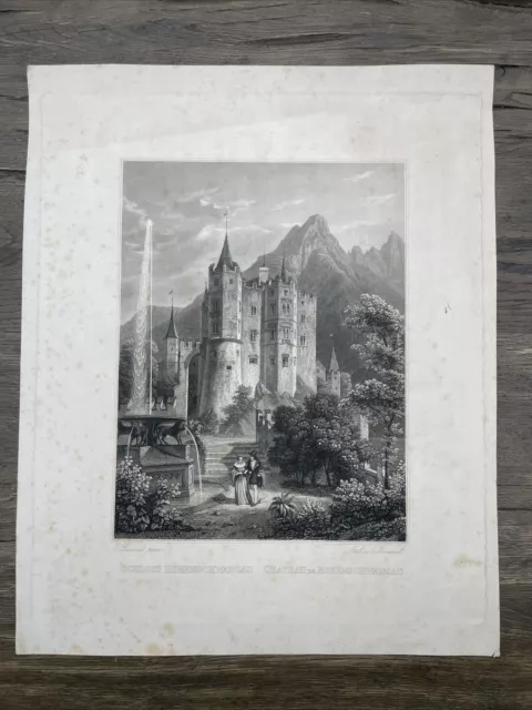 Frommel, Schloss Hohenschwangau, Stahlstich um 1840 2