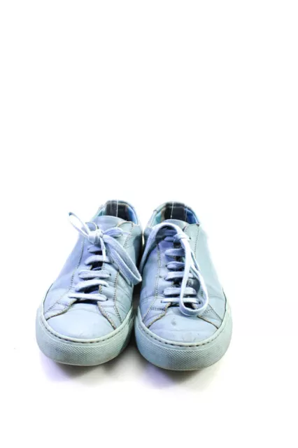 Woman by Common Projects Womens Leather Low Top Lace Up Sneakers Blue Size 7 2