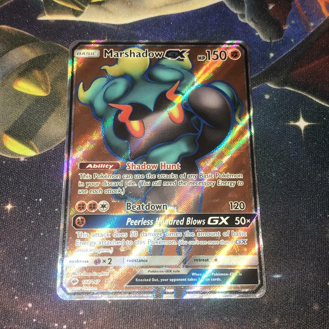 Marshadow GX ~ 137/147 ~ Vollständige Kunst ~ BRENNENDE SCHATTEN ~ FAST NEUWERTIG ~ Pokémonkarte