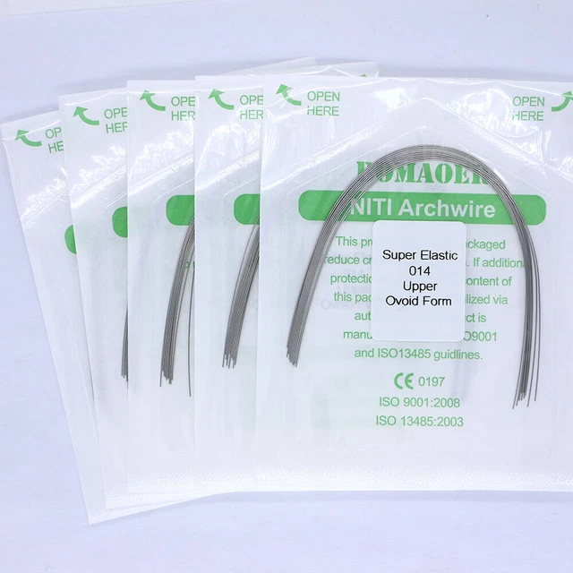 5-200 × FIL d'arc rond Niti super élastique orthodontique dentaire 014