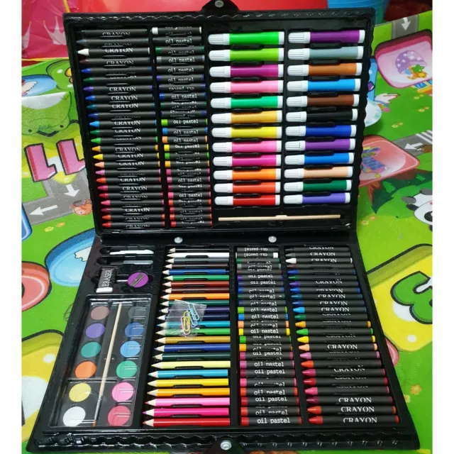 Jumbo 168 Pcs Artist Set Childrens Colouring Set Includes A Portable Carry Case