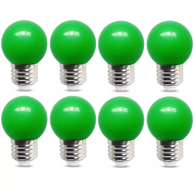 8 Pack LED Globe Green Light Bulb E27 Screw Mini Round Ball for Festoon Lighting