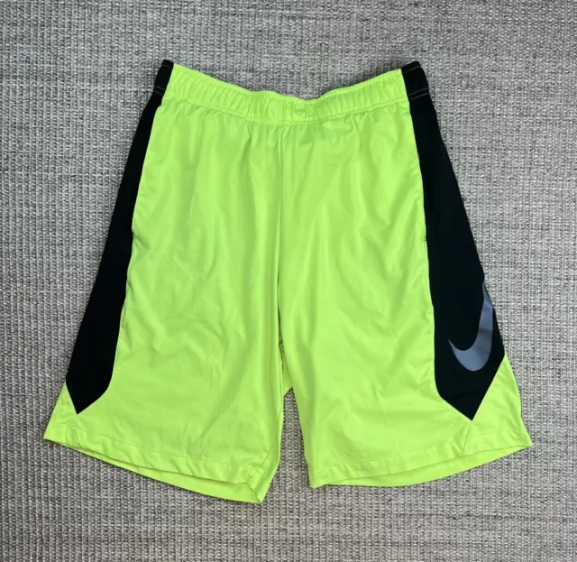 Nike Dri-Fit Pro Training Shorts Mens Size Large Yellow Black Basketball