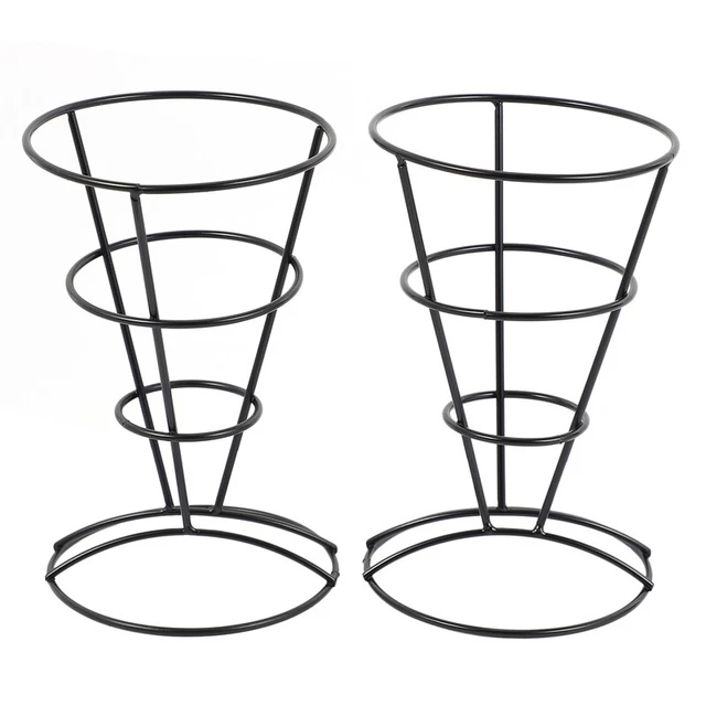 2-Piece French Fry Stand Cone Basket Holder For Fries Fish And Chips And AppetC7