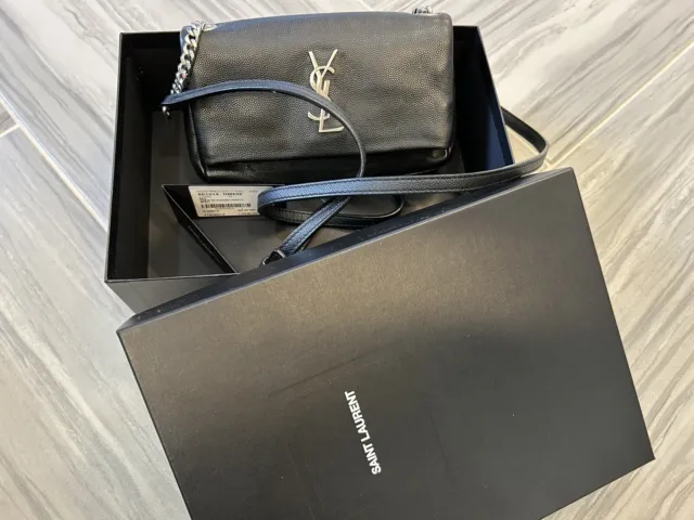 YSL Saint Laurent Toy West Hollywood Crossbody Bag Black Leather Logo Monogram