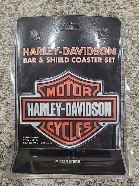 Harley-Davidson Bar & Shield Coaster Set New Rubber Set Of 4