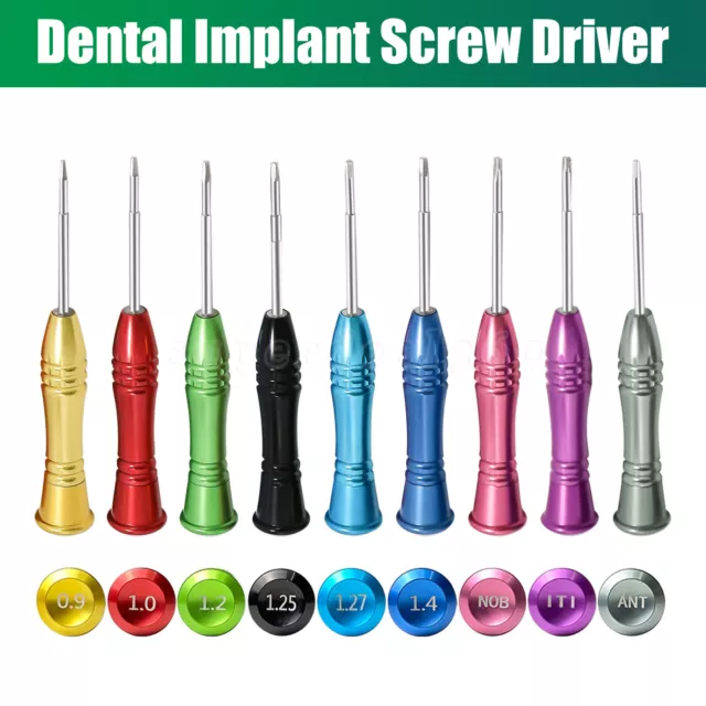 Dental Implant Screw Driver Abutment Hand Driver Tools Set of 9Pcs Drillings dn