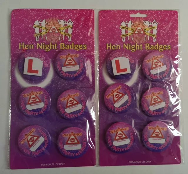 12 Pack of Hen Night Badges Girls L-Plate Bride Party