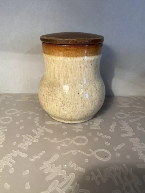 Prinknash Pottery Canister Cream  and brown Gloucester. Used VGC