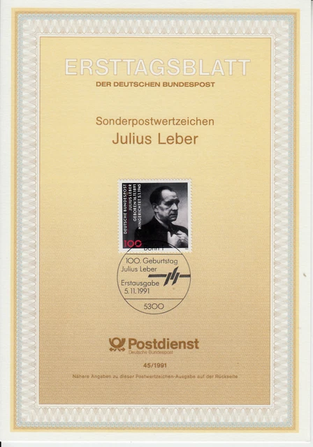 Deutschland Julius Weber ETB Mi 1574, Bonn 05.11.91