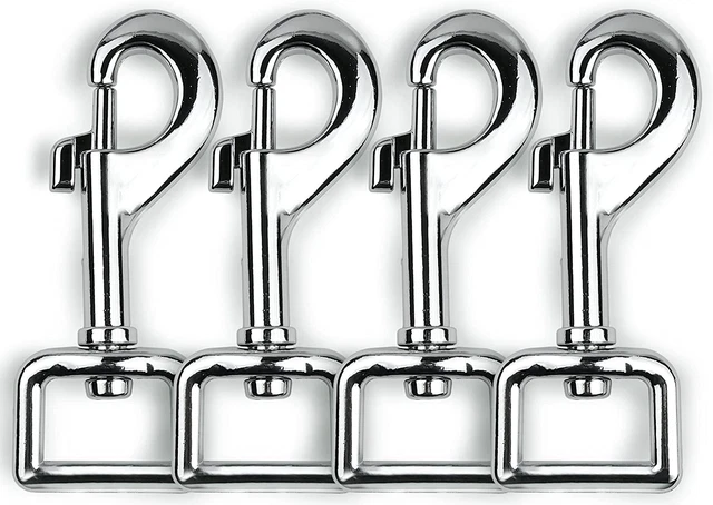 Garwor Heavy Duty Chrome Swivel Snap Hooks with Spring 3/4" 4 Pcs,Trigger Clip S