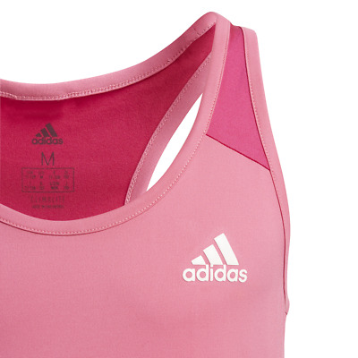Adidas Giovane Ragazze T-Shirt da Corsa Moda Rosa Logo DV2754 2