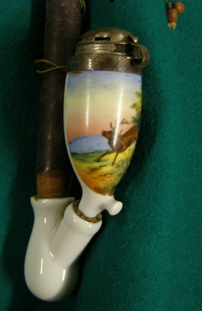 Pipe Ancienne 'Studentika' Tête En Porcelaine - Friedberg, Hesse, Allemagne 1907 - Belle Pièce De Collection Vintage
