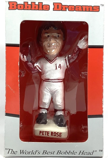 PETE ROSE Cincinnati Reds Handcrafted Hand Painted Bobblehead Bobble Dreams
