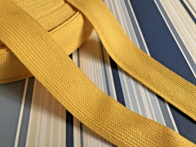 Military Cotton Hat Jacket Braid Webbing Tape Strapping Binding 28mm Yellow Soft