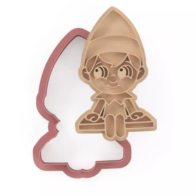 Elf Christmas Shelf Cookie Cutter and Embosser Stamp 2