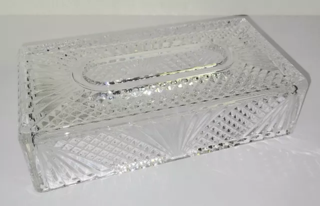 Hollywood Regency Style LEAD CRYSTAL Tissue Box Cover