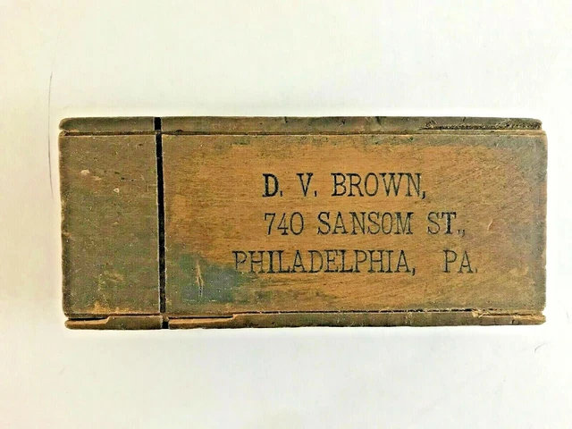 Wood Dovetailed Box: D. V. Brown, 740 Sansom St. Philadelphia, Pa Seeds / Drills