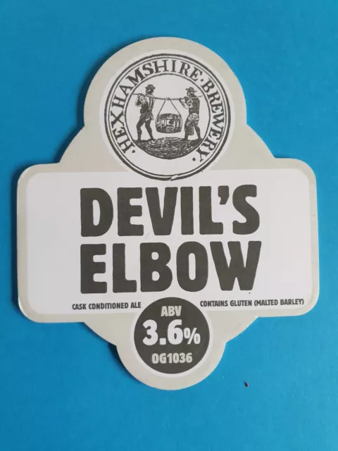 Beer pump clip badge front HEXHAMSHIRE brewery DEVIL'S ELBOW real ale