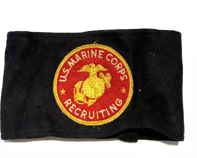 WW2 USMC Recruiter Brassard Arm Band Recruiting Marine Corps Patch WW2 USMC Recruiter Brassard Arm Band Recruiting Marine Corps Patch