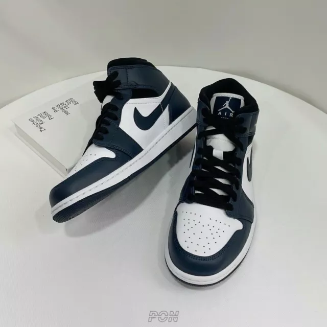 2023 Air Jordan 1 Mid Armory Blu navy bianco Scarpe Unisex Basket Sneakers