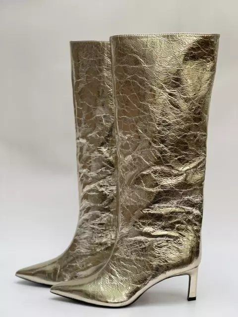 ZARA NEW WOMAN Metallic High Heel Boots Size UK6 EUR39 US8 Ref 3009 210 79.99 PicClick UK