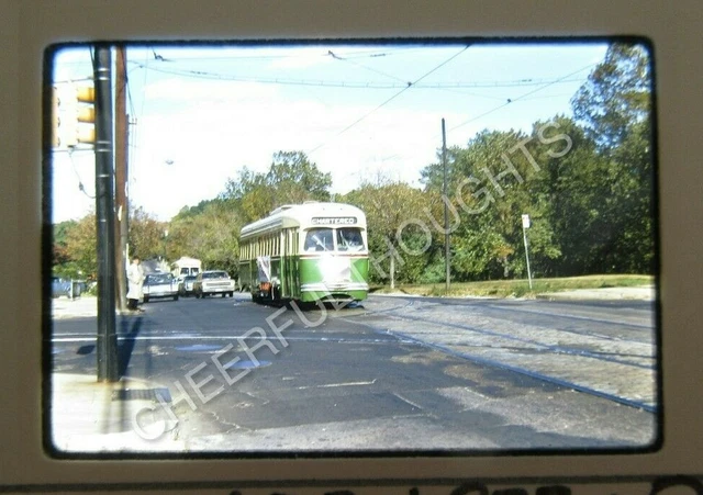 Original '72 Kodachrome Slide PTC Philadelphia SEPTA 2284 Trolley action   28K62
