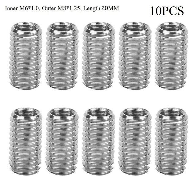 10pcs M6 M8 Acciaio Inox Mobile Dado Esagonale Testa Piatta Vite Filettato Legno