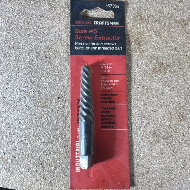 Sears Craftsman Screw Extractor #5 Model 9-67365 - Made In USA NOS