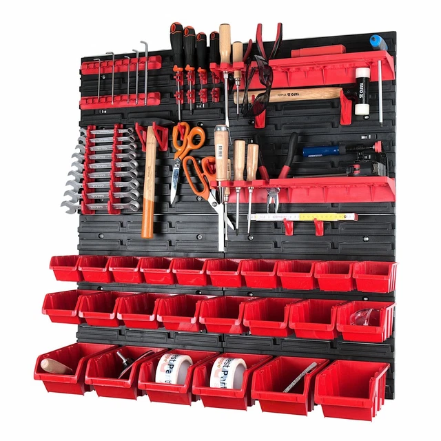 50 pz. Set da parete per utensili 722 x 780 mm scaffalatura da officina...