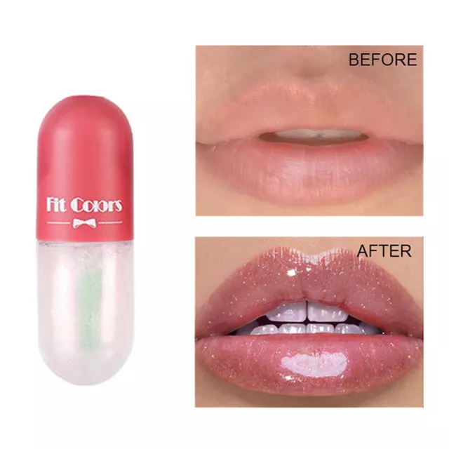 Mollig Serum Kristall Jelly Lippen Plumper Öl Lip Gloss Lippenstift Basis Mak🔥 3