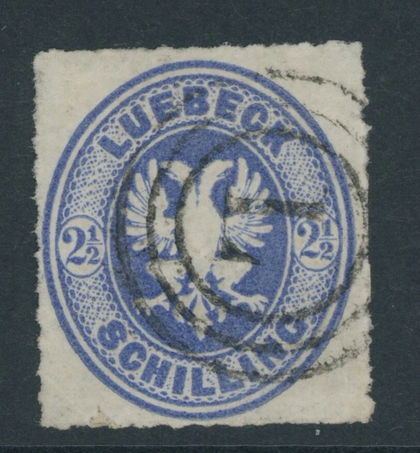 Lübeck Mi. Nr. 11 A gestempelt 3-Ring „L“ LUXUS geprüft Engel BPP 550 Euro