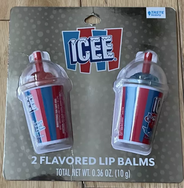 Taste of Beauty ICEE Blue Raspberry & Cherry Flavored SLUSHY Shaped Lip Balms