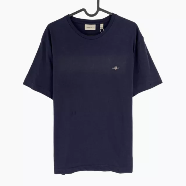 GANT Hommes Bleu Marine Bouclier Ras Cou Manches Courtes T Shirt Taille M