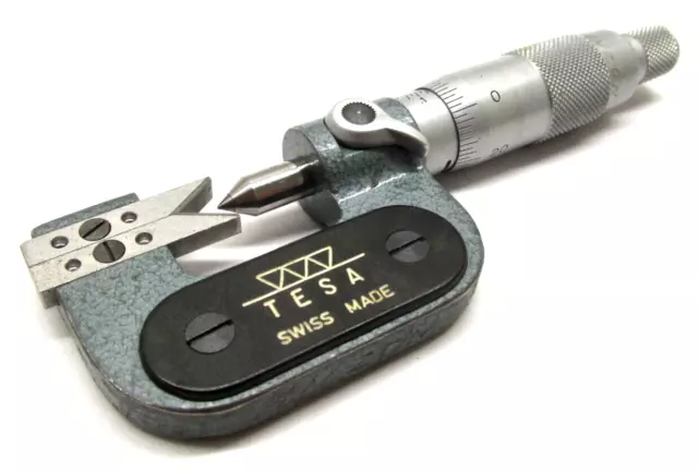 TESA .05" to .3" CARBIDE-TIPPED V-ANVIL MICROMETER - .0001"