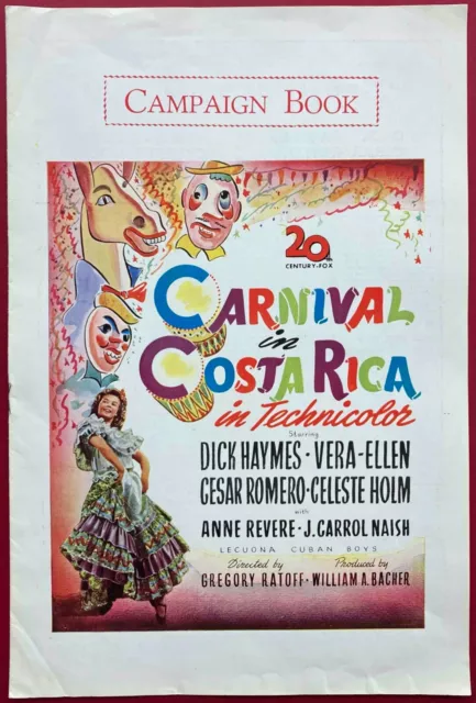 Carnival in Costa Rica ORIGINAL Press Campaign Book Vera-Ellen Dick Haymes 1947